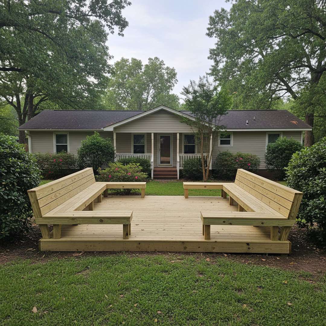 Custom Deck Design completed by Oasis Deck Co in Jackson, MS