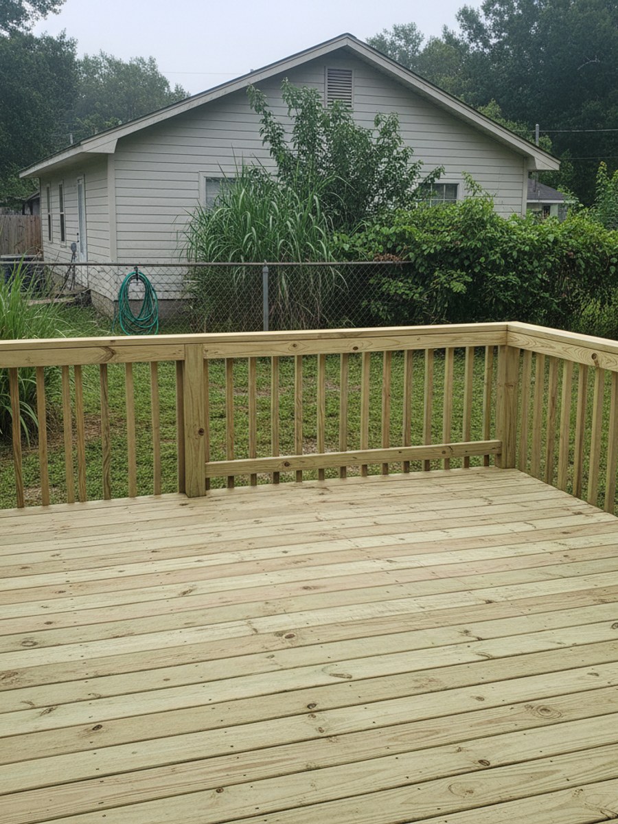 Custom Deck Design completed by Oasis Deck Co in Pearl, MS